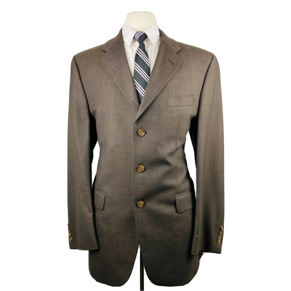 RALPH LAUREN MENS 42L SOLID BROWN CANADA SOFT WOOL BLAZER SPORT COAT SUIT JACKET